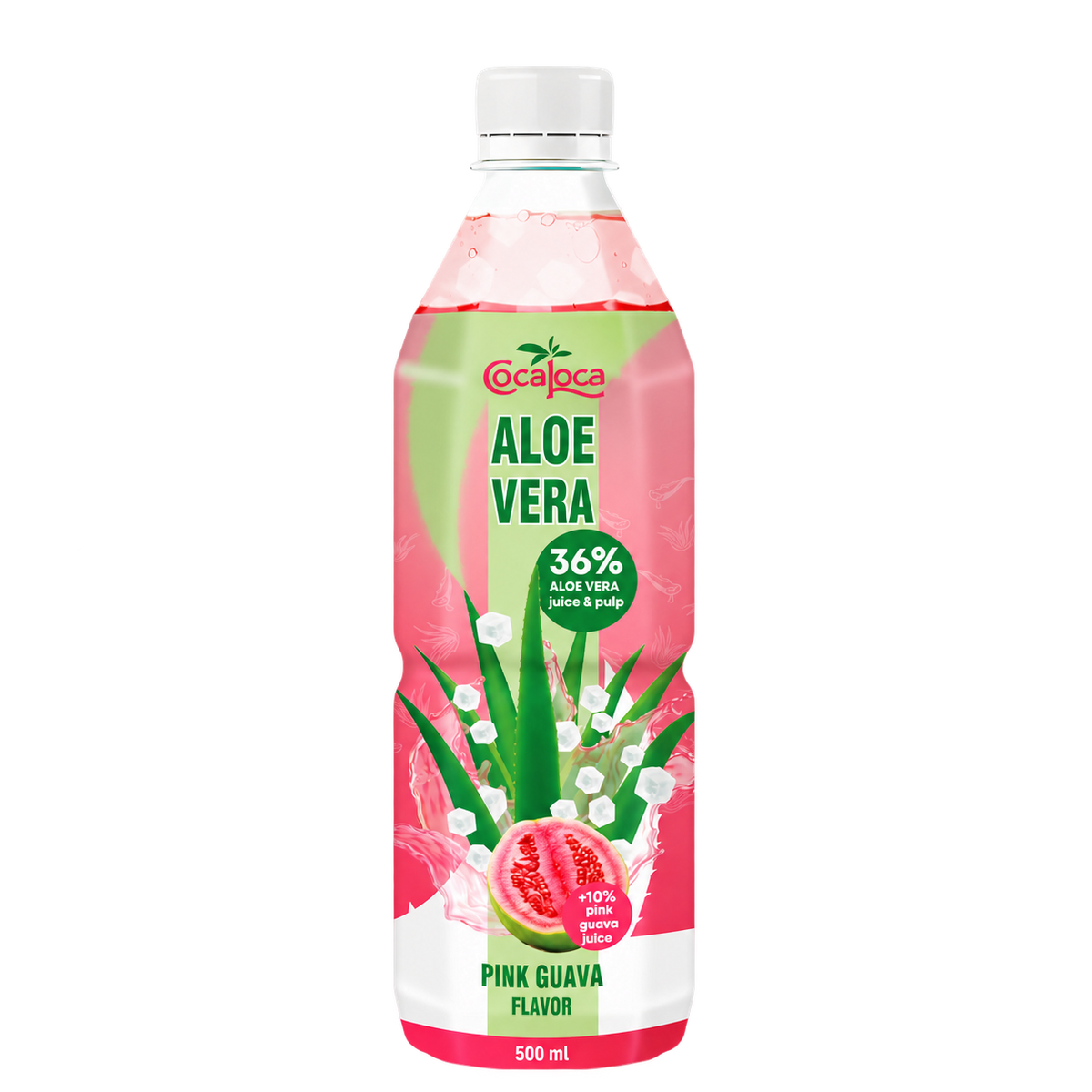 Coca Loca Bebida de Aloe Vera con Guayaba Rosa 500 ml
