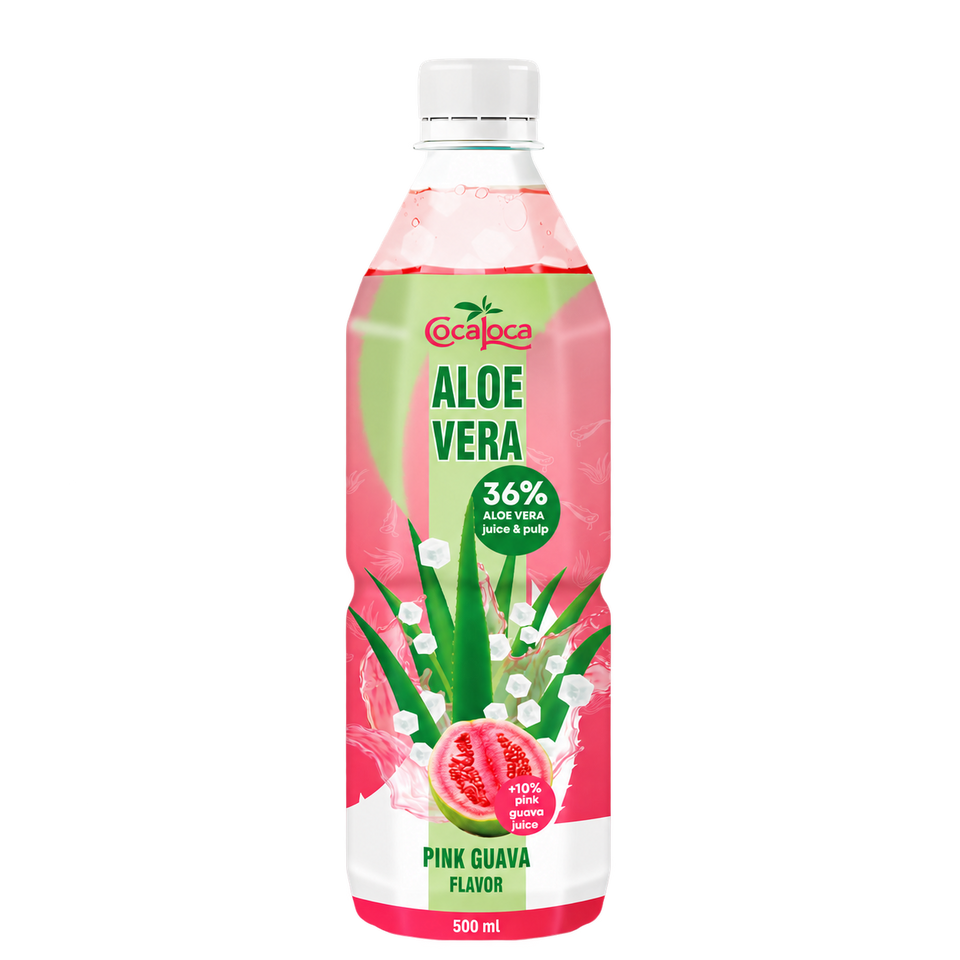 Coca Loca Bebida de Aloe Vera con Guayaba Rosa 500 ml